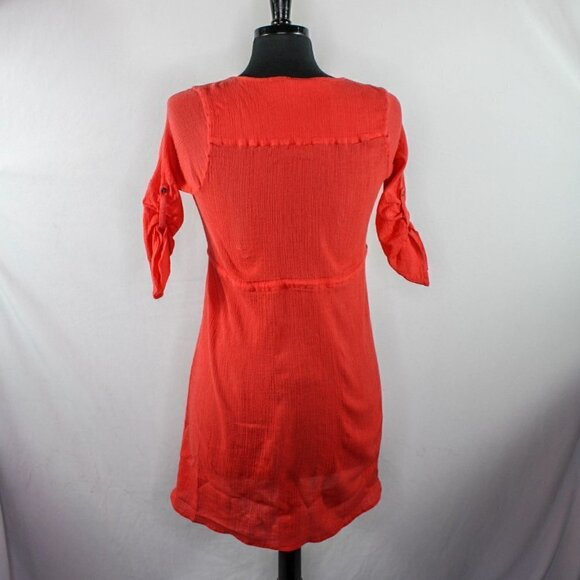 A Pea In The Pod Maternity Top V Neck Half Sleeves Coral Orange Size S - Picture 3 of 4